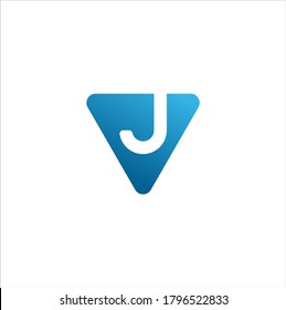Ursprünglicher Buchstabe VJ Modernes Dreieck-Konzept Symbol Logo Vektorgrafik
