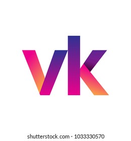 Initial Letter VK Logo Lowercase, magenta and orange, Modern and Simple Logo Design.