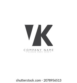 Logo de la carta inicial VK - Logotipo mínimo de estilo empresarial