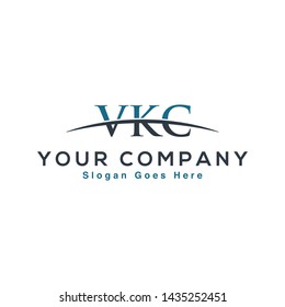 Initial letter VKC, overlapping movement swoosh horizon logo company design inspiration in red and dark blue color vector