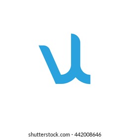 initial letter vl linked round lowercase logo blue