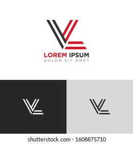 Initial Letter VL linked uppercase overlap modern logo design template. Suitable for business, consulting group company