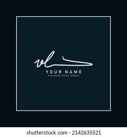 Initial Letter VL Logo - Hand Drawn Signature Logo