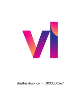 Initial Letter VL Logo Lowercase, magenta and orange, Modern and Simple Logo Design.