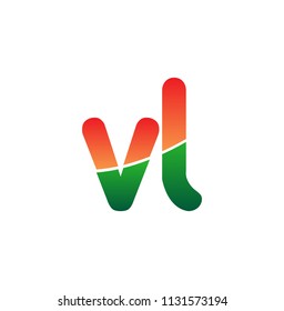 Initial Letter VL Logo Lowercase, colorful logotype Modern and Simple Logo Design.