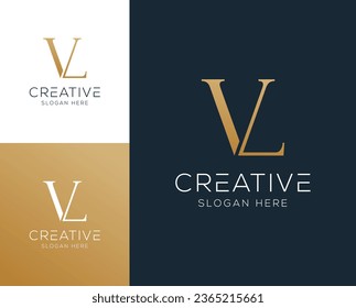Initial letter VL, LV logo design vector illustration
