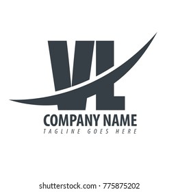 Initial Letter VL Overlapping Logo