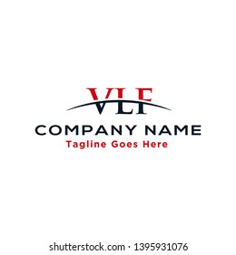 Initial letter VLF, overlapping movement swoosh horizon logo company design inspiration in red and dark blue color vector