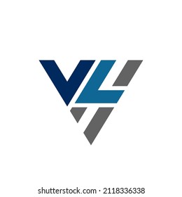 Initial letter V,L,H flat minimalist with monogram style in white background, vector logo design editable