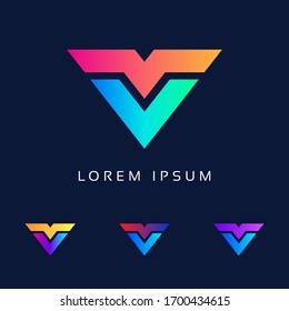 Initial Letter VM Logo Design - VM Letter Logo - Technology Company concept and Idea VM logo - Data Vector Icon Template elements Modern Corporate
