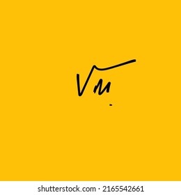 Initial Letter Vm Logo - Handwritten Signature Logo