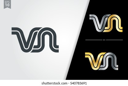 Initial Letter VN Linked Design Logo