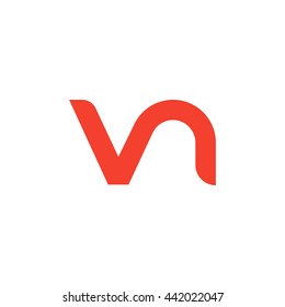 initial letter vn linked round lowercase logo red