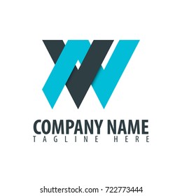 Initial Letter VN NV Logo Icon Design Template Elements. Material design logo