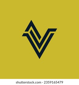 Initial letter VN or NV monogram logo