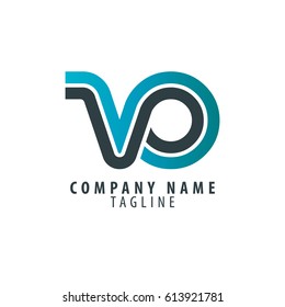 Initial Letter VO Linked Design Logo