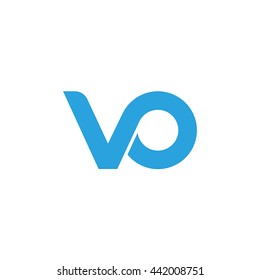 initial letter vo linked round lowercase logo blue