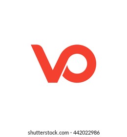 initial letter vo linked round lowercase logo red