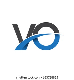 initial letter VO logotype company name colored blue and grey swoosh design. vector logo for business and company identity.
