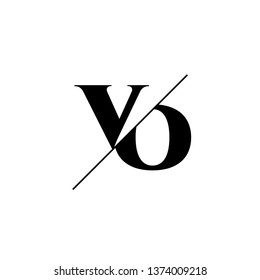 Initial Letter VO Monogram Sliced. Logo template isolated on white background
