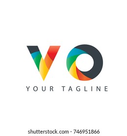Initial Letter VO Rounded Design Logo