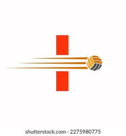 Cartel inicial de diseño del logotipo de voleibol I. Logotipo deportivo de voleibol