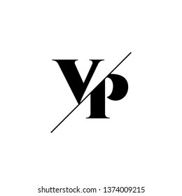 Initial Letter VP Monogram Sliced. Logo template isolated on white background