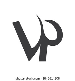 Plantilla de diseño de logotipo de letra inicial vp o pv