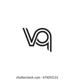 Initial letter vq, linked outline rounded lowercase, monogram black