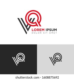 Initial Letter VQ linked uppercase overlap modern logo design template. Suitable for business, consulting group company