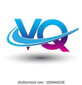 initial letter VQ logotype company name colored blue and magenta swoosh design. vector logo for business and company identity.
