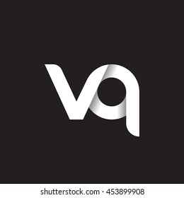 initial letter vq modern linked circle round lowercase logo white black