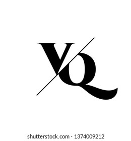 Initial Letter VQ Monogram Sliced. Logo template isolated on white background