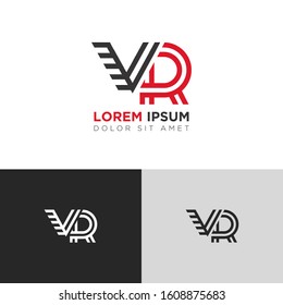Initial Letter VR linked uppercase overlap modern logo design template. Suitable for business, consulting group company