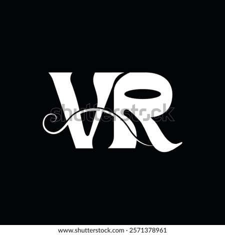 Initial letter VR logo design 
