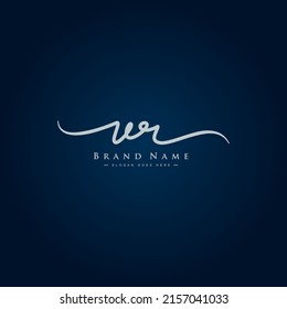 Initial Letter VR Logo - Handwritten Signature Style Logo