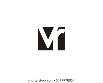 Initial letter vr lowercase logo black and white