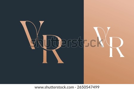 Initial letter VR RV logo design vector illustration for couple, wedding, and business