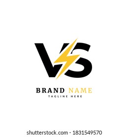 Initial letter VS, Electricity Logo and icon Vector design Template. Power Energy Logo Design Element for company and business.