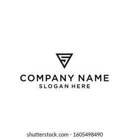 initial letter vs logo design vector illustration template