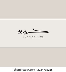 Initial Letter VS Logo - Handwritten Signature Style Logo