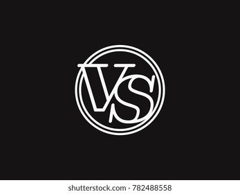 Initial letter vs lowercase outline inside the circle logo template white on black background