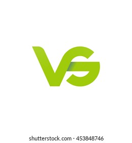 initial letter vs modern linked circle round lowercase logo green
