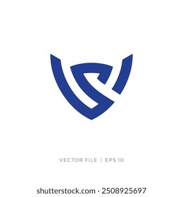initial letter VS SV horn shield logo
