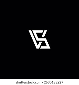 Initial Letter VS SV Logo Design with Modern Minimal Style.