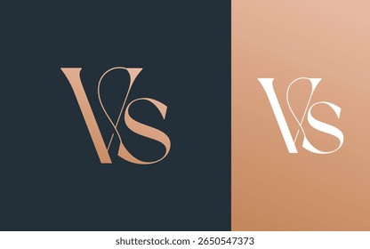 Initial letter VS SV logo design vector illustration for couple, wedding, and business