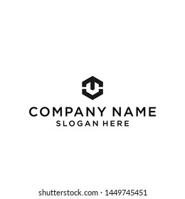 initial letter vt with hexagon logo design vector illustration template