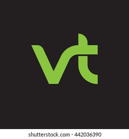 initial letter vt linked round lowercase logo green