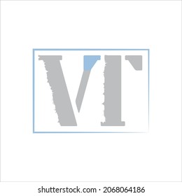 Initial letter VT logo design