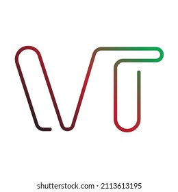 Initial letter VT logo design